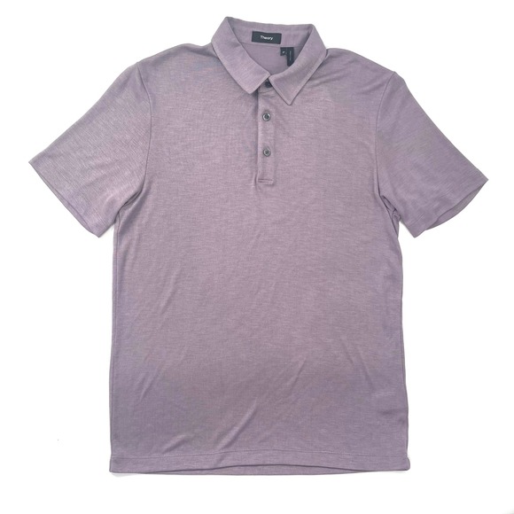 Theory Other - Theory Mens Modal Purple Modal Blend Short Sleeve Polo Shirt M Viscose